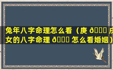 兔年八字命理怎么看（庚 💐 戌女的八字命理 🕊 怎么看婚姻）